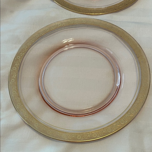 Vgt Tiffin Franciscan 8 inch clear pink salad plates. Set of 4. - Picture 3 of 6
